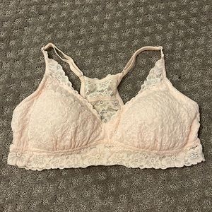 Light pink aerie lace bra
